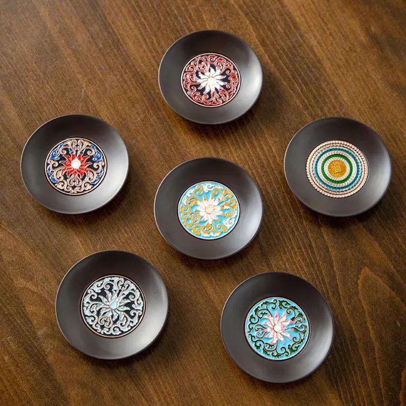 Kung Fu Tea Cup Coasters Household Kitchen Japanese Zen Heat Insulating Coasters Teaware Accessories Round Single Cup Mat