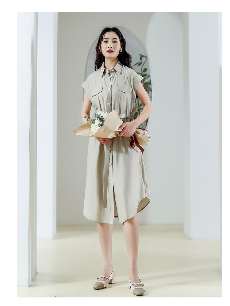 Summer Dress Simple Solid Color Commuting Women's Medium To Long Skirt