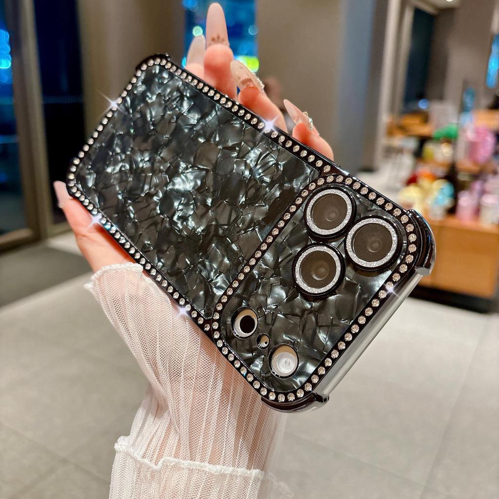 iPhone 17 Pro Max Shell Pattern Flash Diamond Protective Case