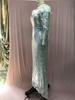 2025 Gold Feather Split Evening Gown - Sexy European & American Style Women's Dress