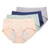 4 Pack Women Cotton Mid Waist Period Panties Leakproof Breathable Comfort Briefs Ladies Underwear