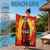 Coca-Cola Artwork Design Strandtuch, Schnelltrocknend, Pflegeleicht, Geeignet für Fitness und Strandurlaub, Sport-Essential