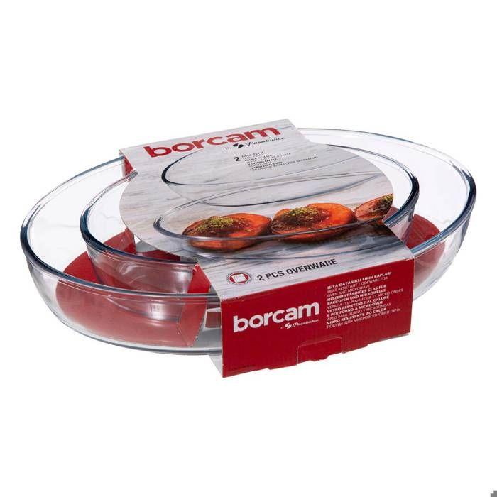 5five - lot de 2 plats ovales en verre