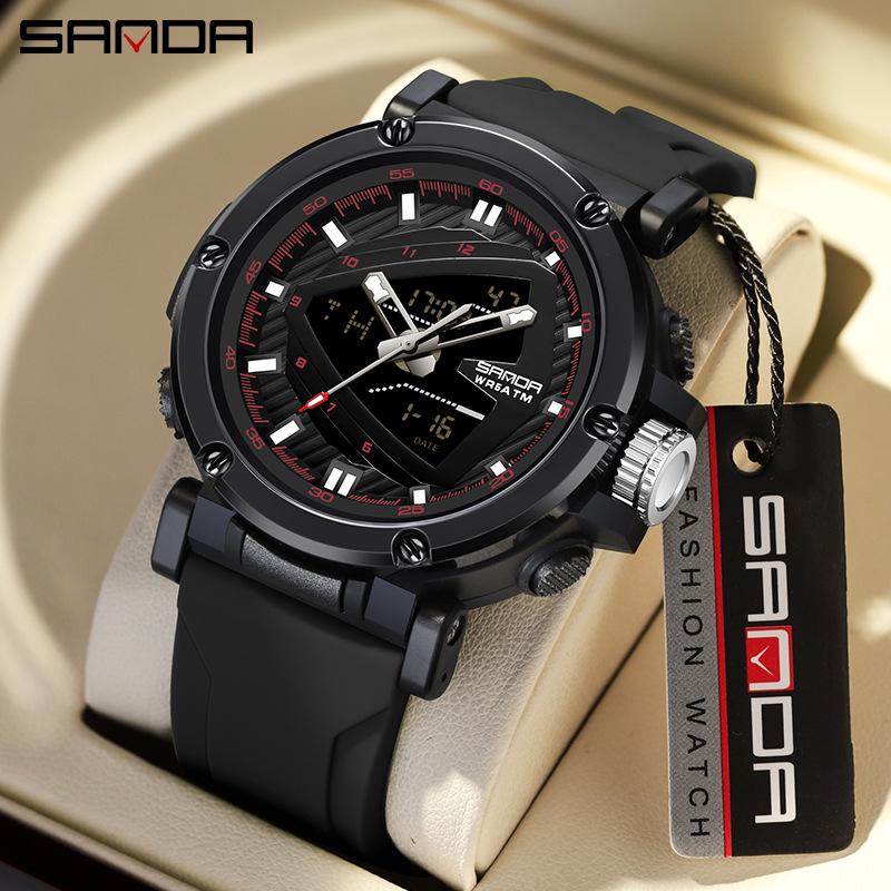 Sanda Teen Multifunction Electronic Sports Watch with Luminous Display and Snooze Alarm – Stylish and Functional for Students.