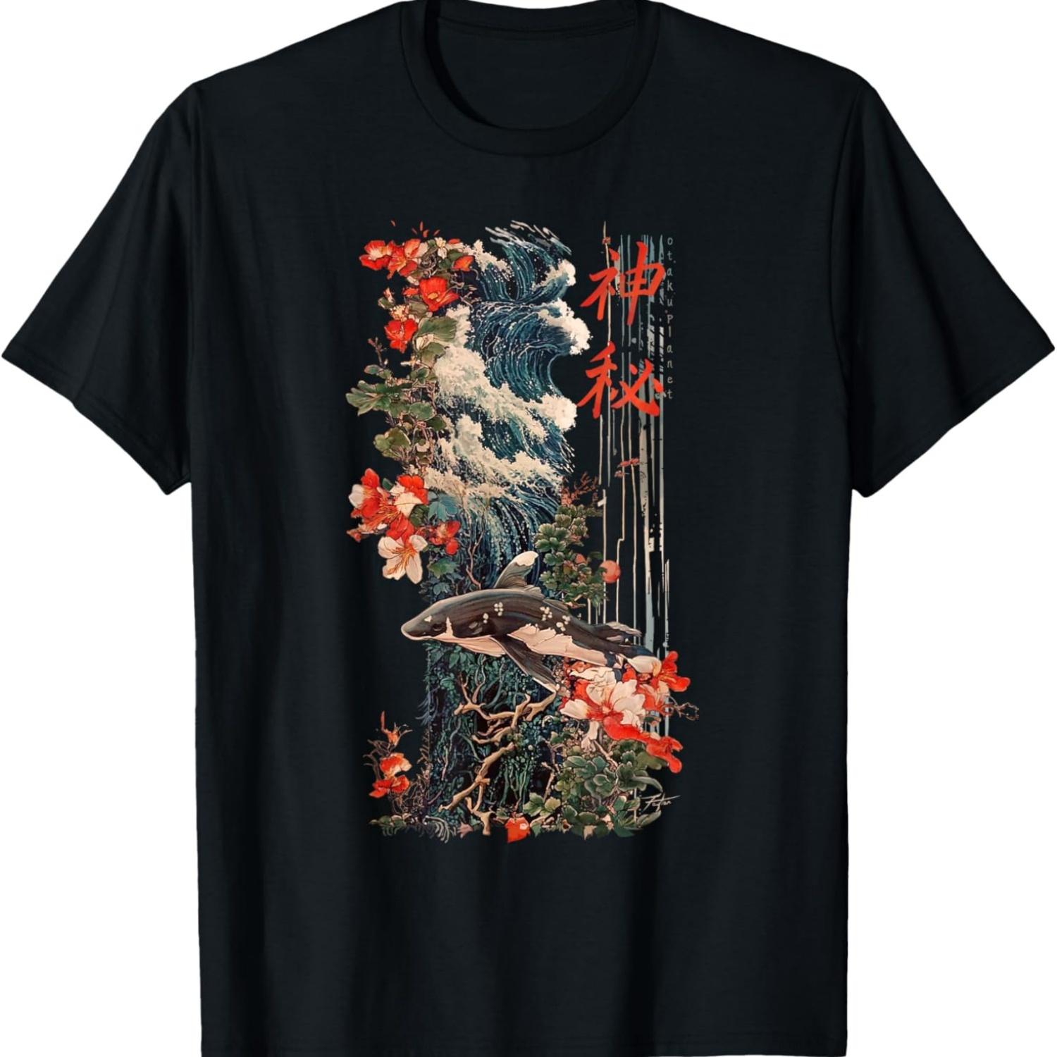 Japan Retro 80s 90s in Japanese ukiyo-e retro vaporwave T-Shirt S чёрный