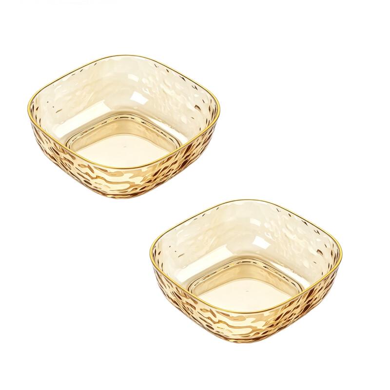 BAILOCK Light Luxury Gold-Rimmed Square Fruit Plate