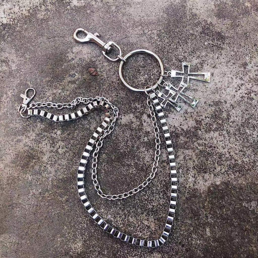 Cross Pants Chain Men's Trendy Waist Chain Punk Pants Chain Double Chain Non-mainstream Rock Street Dance Waist Chain Jeans Chain