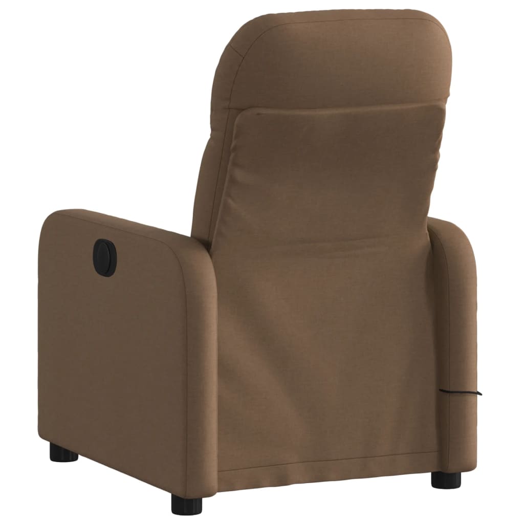 Vidaxl Foldable Massage Armchair, Brown, Fabric Upholstered