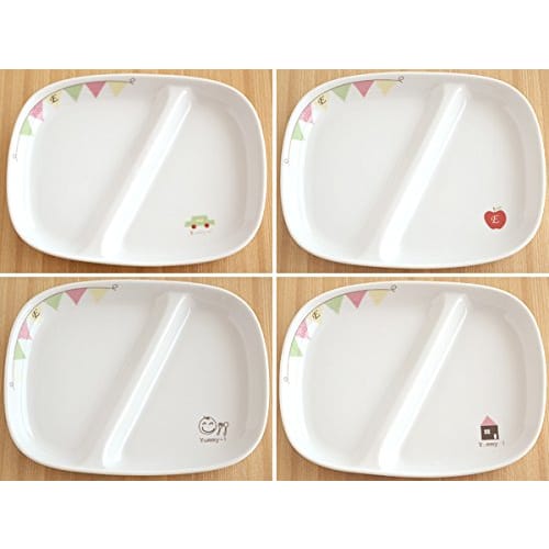 Tableware East Divided Lunch Plate, 22cm, Apple Garland, E-Kids