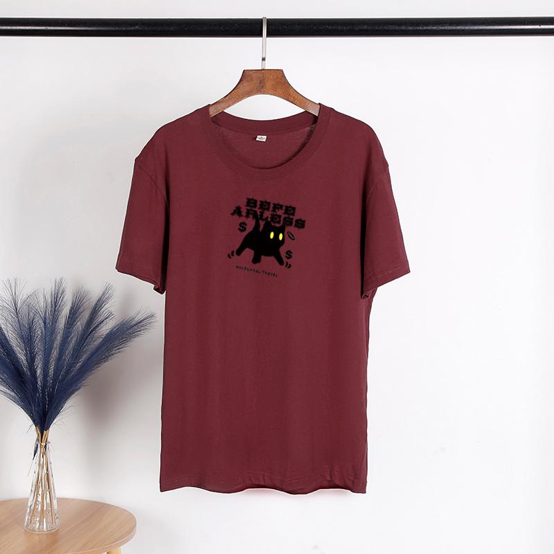 Cat Animal Pet Love Style Clothes Summer Female T-shirts Short Sleeve Ladies Print Fashion Women's Clothing Graphic Tee