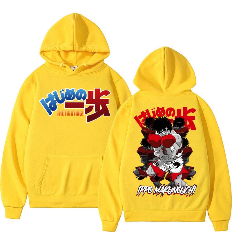 Anime Hajime No Ippo Kamogawa Boxing Gym Hoodie Makunouchi Takamura KGB Sportwear Oversized Fleece Casual Streetwear