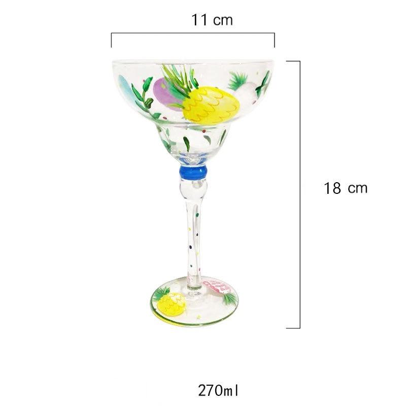 BRPainted Cocktail Crystal Glass Handmade Cocktail Cup Bar Retrostyle Margarita Cocktail Crystal Glass Home Tequila Highfoot GlassEY