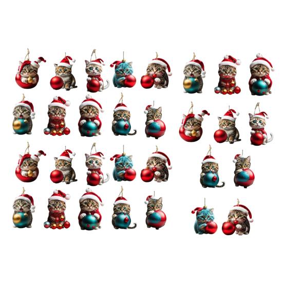 Christmas Horse Ornaments 2D Acrylic Vintage Horse Christmas Tree Hanging Decoration Western Theme Animal Ornaments for Xmas Tree Home Decor