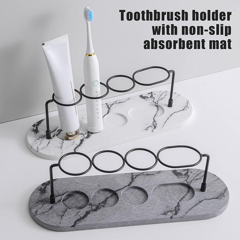 New Diatomaceous Earth Drying Mat Electric Toothbrush Holder Bathroom Waterproof Mat Coaster Absorbent Mat, Non-slip.