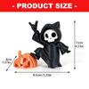 Pumpkin Skeleton Statues Halloween Grim Reapers Pumpkin Figurines Plastic Figure, Seasonal Display Accent for Entryway Shelf Desk Party Table, Office,