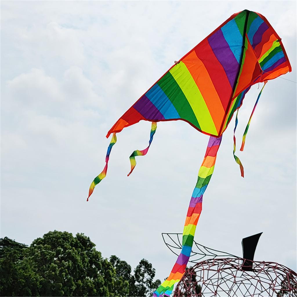 Easy Fly Colorful Rainbow Kite Outdoor Fun Sports Beach Kids Children  Buitenspeelgoed Cometas De Viento Outdoor Toys Kites
