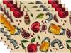 Rosh Hashanah Pomegranate Honey Linen Placemats Jewish Holiday Decor Reusable Kitchen Dining Table Mats Shana Tova Decorations