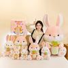 Cute White Bunny Plush Toy Soft Stuffed Animal Doll For Girls