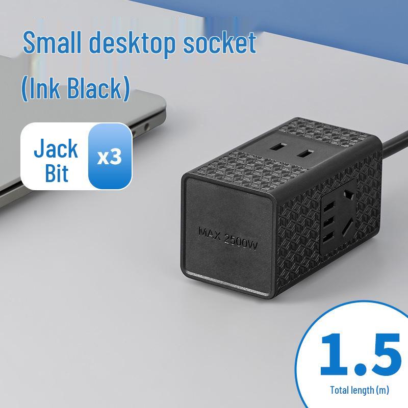 Compact Desktop Smart Power Strip with USB Ports and Cable Extension.