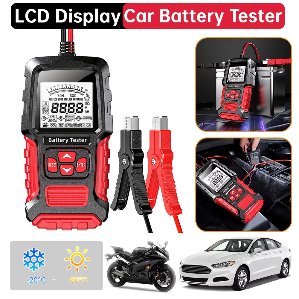 12V 24V Lead-acid Car Battery Tester LCD Digital Measurement Diagnostic Battery Analyzer Tool for Vehicle Truck Motorcycle