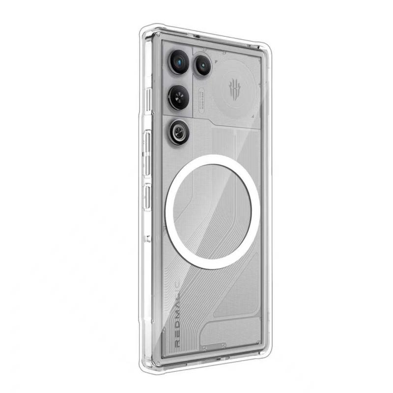 Custodia Magnetica Opaca Semitrasparente Pelle di Pesca per ZTE Nubia RedMagic 11 Air con Protezione Rialzata per Fotocamera e Bordi, Copertura Ibrida Morbida