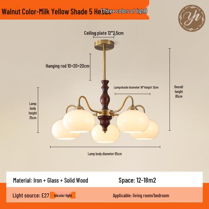 Wabi-Sabi Vintage Persimmon Pendant Light - Retro Solid Wood Eye-Protecting Fixture for Living Room, Study, Bedroom