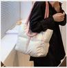 Designer Puffy Shoulder Bag Women Quilted Space Down Feather Padded Cotton Handbag Winter Large Capacity Warm Shopping Purse