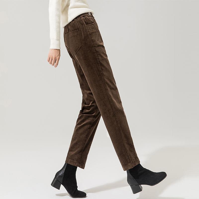Autumn Winter Casual Straight Pants High Waist Elastic Band Korean Women Fashion Harem Trousers