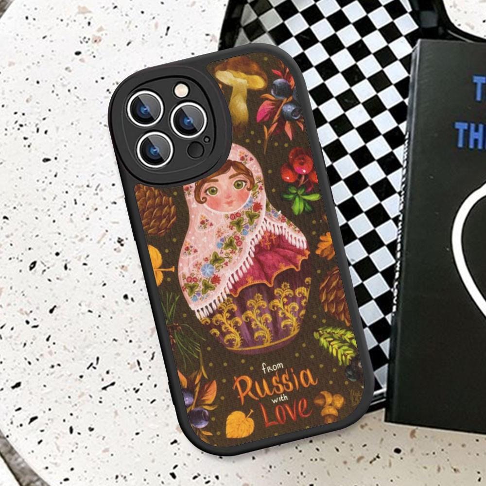 Russian Dolls Matryoshka Cute Phone Case Hard Leather For IPhone 14 13 12 Mini 11 14 Pro Max Xs X Xr 7 8 Plus Fundas