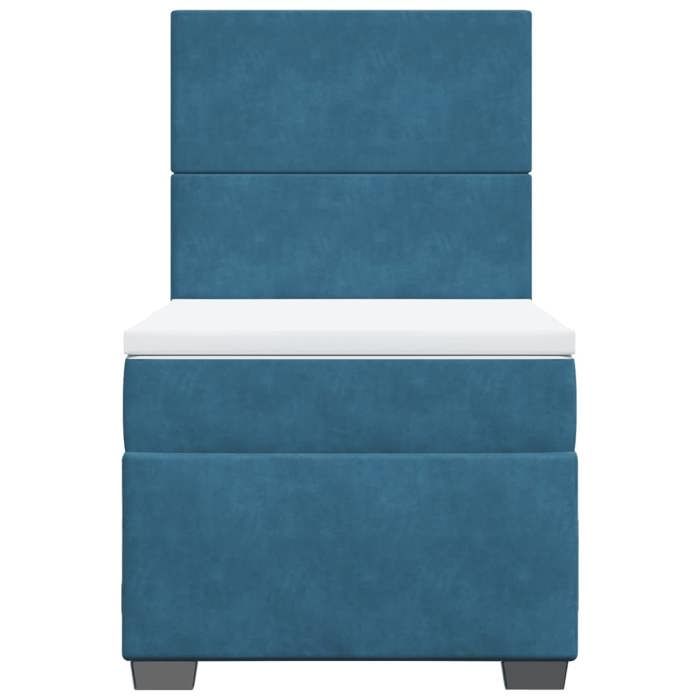 Maison Exclusive - Sommier à lattes de lit avec matelas bleu 90x190 cm velours