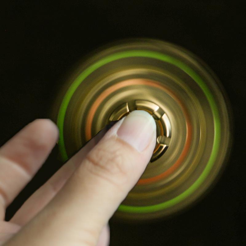 Laser Cannon Luminous Fingertip Gyroscope EDC Stress Relief Metal Hand Spinner Fidget Toys for Adults Kids Christmas Gift