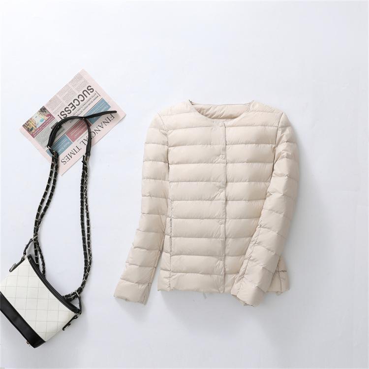Women's Luxury European Lightweight White Duck Down Jacket - Warm, High-Quality Layering Coat