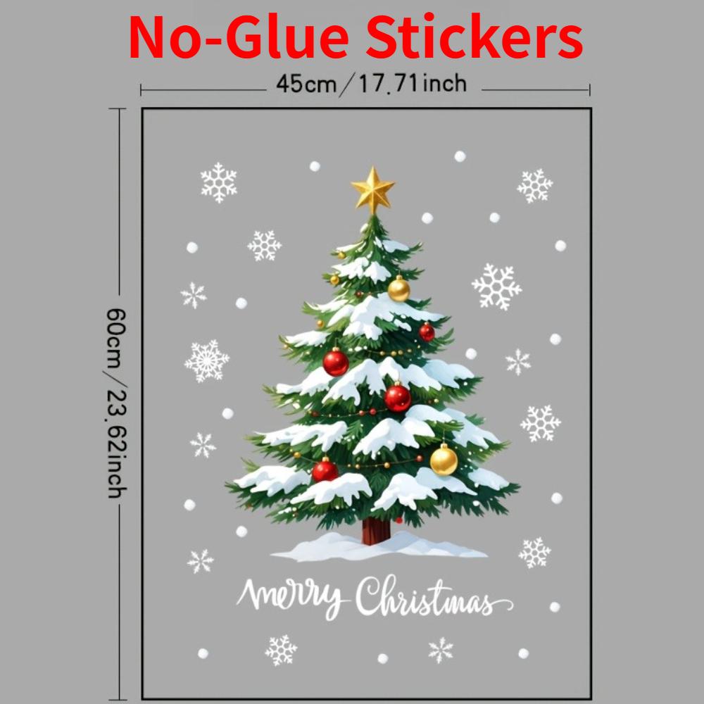 

1Set Christmas Tree Window Glass Static Cling Sticker for Home Window Bedroom School Restaurant Coffices and Holiday Party Decor
