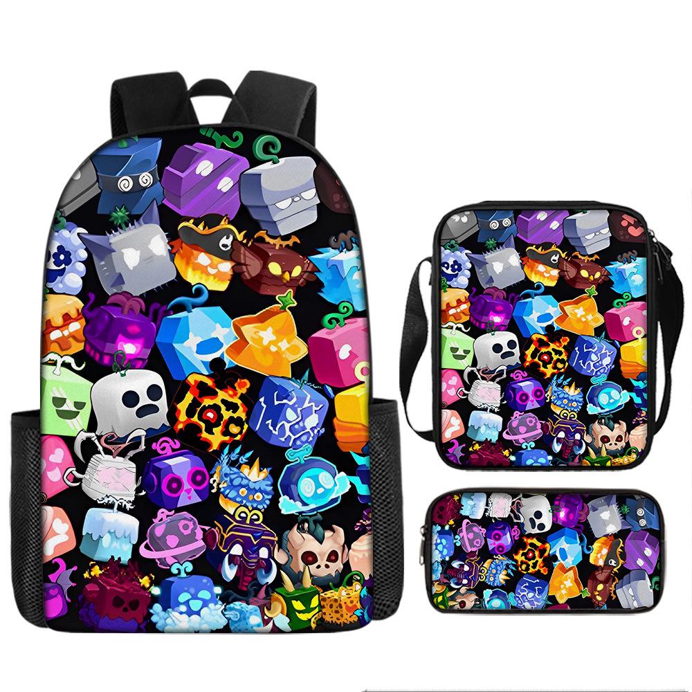 Blox Fruits Sac à dos pour école primaire et secondaire Sac à dos pour enfants Sac à dos grande capacité Sacoche Trousse shoulder bag