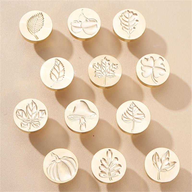 Fruchtpflanzen-Serie Siegelwachsstempel für Weihnachtsumschläge Karte Hochzeitseinladung Dekor Messing Kleeblätter Wachssiegelstempel