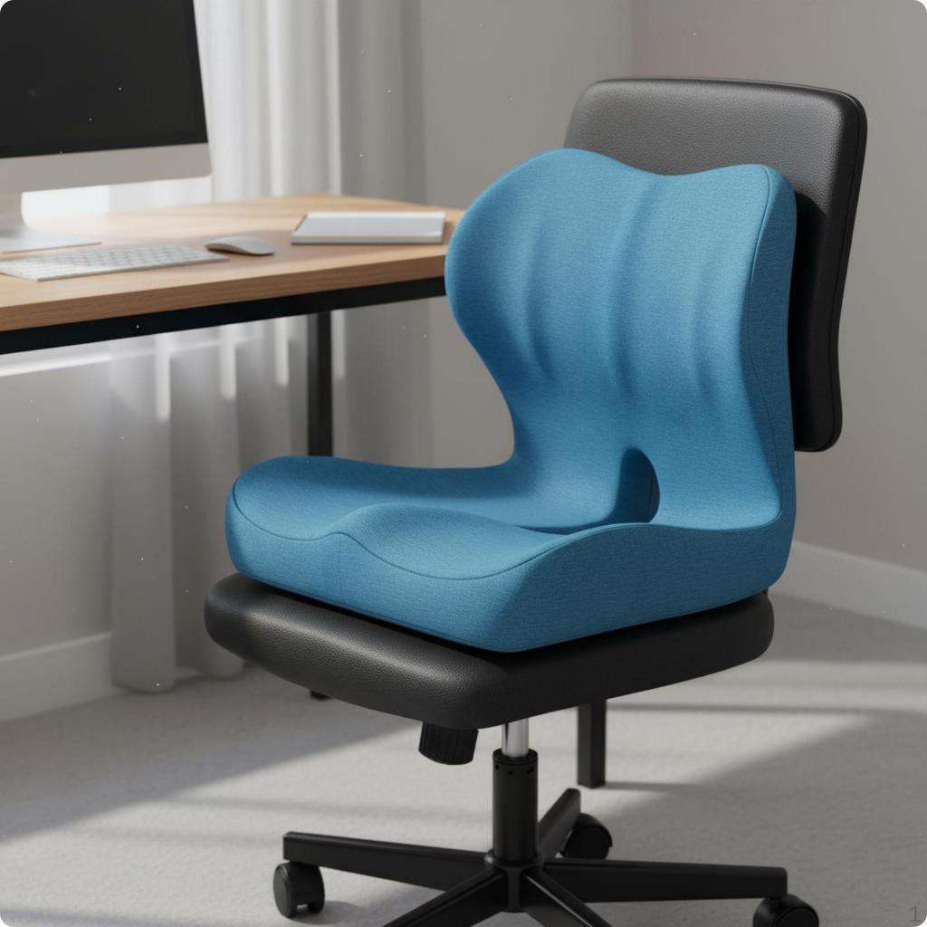 Seat and Back Cushion Piece Design Memory Foam Large Size Support Pillow for Students,