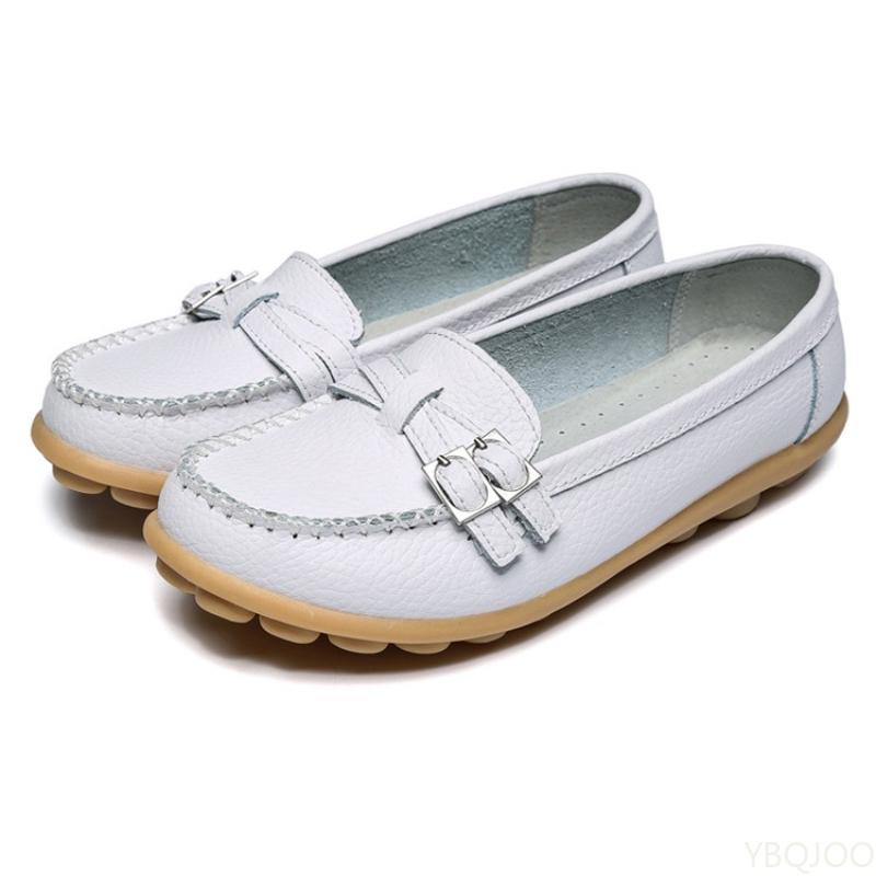 Fashion Autumn winter new white shoes casual flat heels breathable comfortable for middle-aged elderly people women's flat shoes