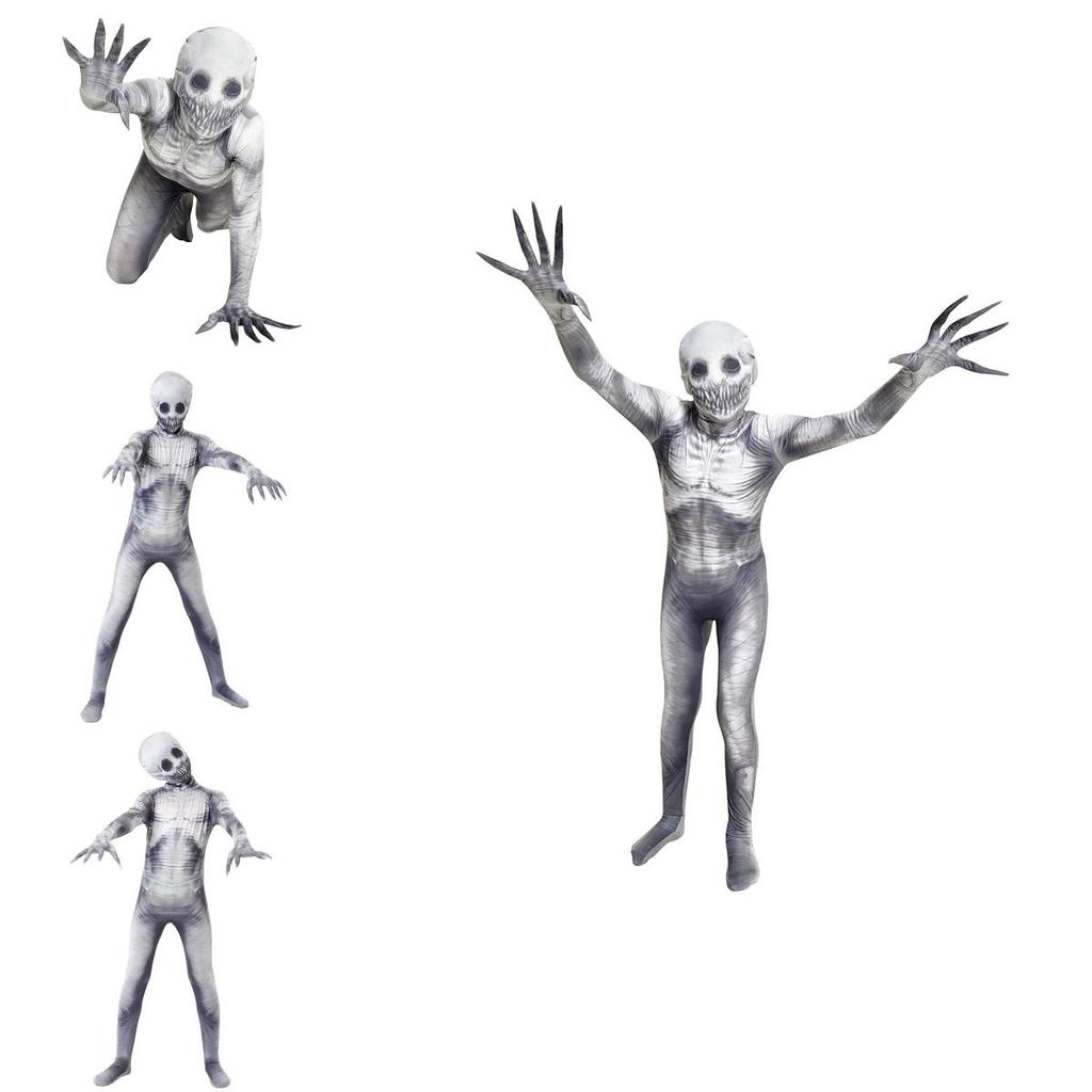 Creepypasta siaubo rekvizitas Rake morphsuit kostiumas vaikams ir suaugusiems
