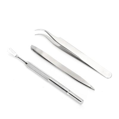 3pcs Stainless Steel Pet Deworming Tool Tick Removal Clip Fork Dog Treatment Tweezers