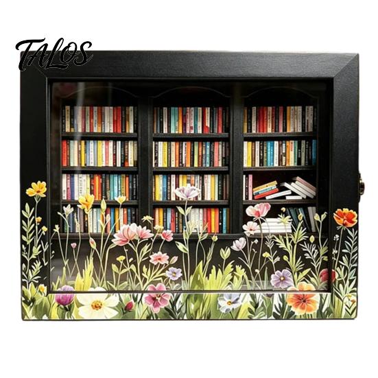 Scuoti Via la Tua Ansia Mini Libreria, Figurine in Legno Miniatura di Libreria con 200 Pezzi di Libri, Regali per Alleviare lo Stress per Amanti dei Libri, Adulti