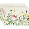Spring & Summer Floral Linen Placemats – Heat-Resistant Fabric Table Mats for Home & Restaurant