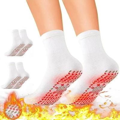 Heated Socks,Self-Heating Winter Socks Women Men Thermal Winter Warm Sock for Sport Running3pc-White