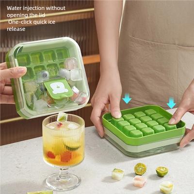 Ice Cube Mold Ice Grid Press Household Refrigerator Homemade Ice Cube Storage Box One-key Easy Release with Lid