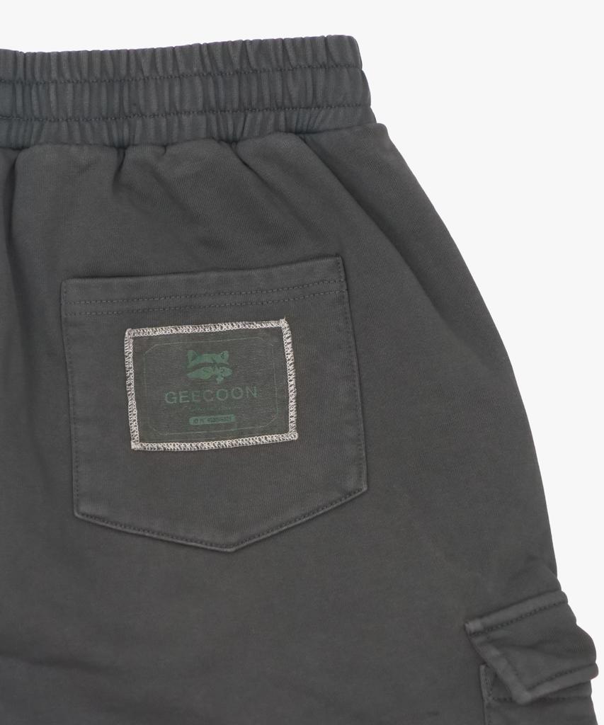 Jikun Pigment Terry Wide Cargo Shorts Gee265-304 Charcoal