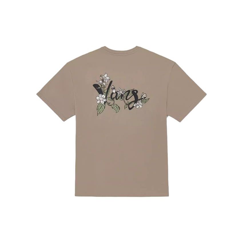 

Vans Весенний цветочный принт свободная круглая горловина короткий рукав футболка унисекс топы светло-коричневый VN0002NHYEH1 XS