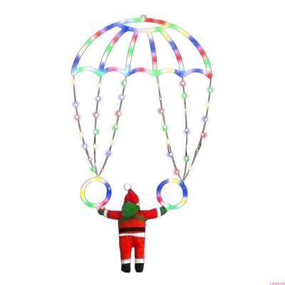 Christmas Santa Parachute Hanging Light Waterproof Roof Decoration Lights Holiday Party Lighting String Decorative Lamp