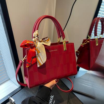 Women's Red Handbag Large Tote Shoulder Bag Wedding Crossbody Purse