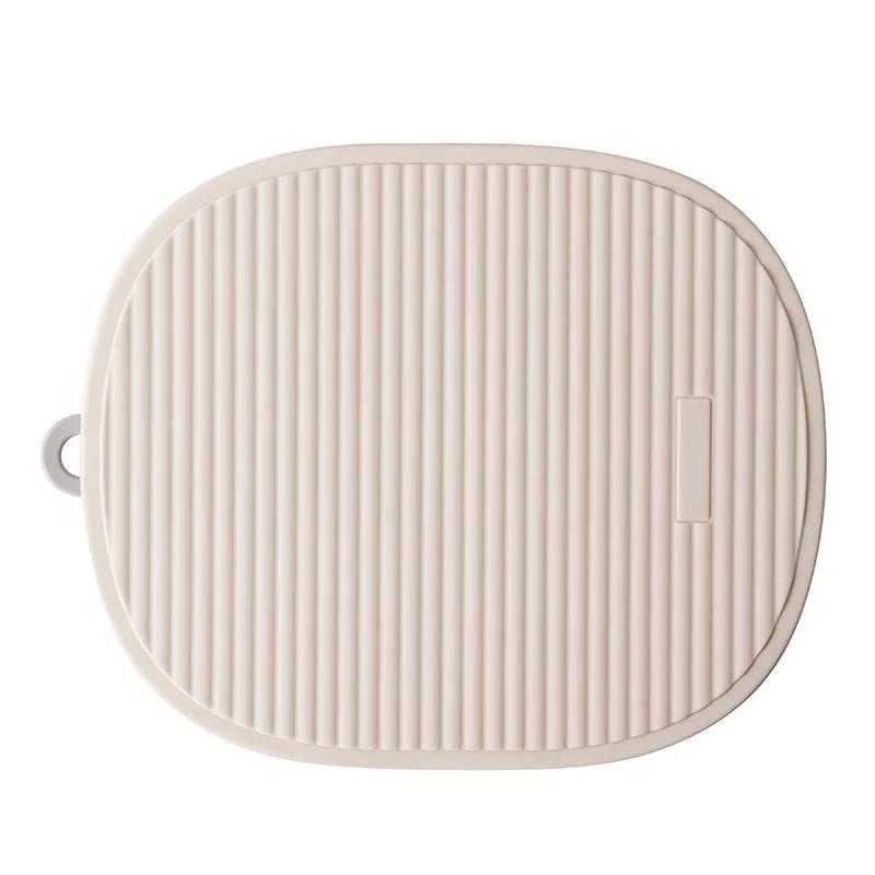 

Silicone Heat-Insulating Mat for Hot Pots Pans Heat Resistant Counter Mat Folding Placemat Anti-Scalding Household Casserole Pad 18x15cm бежевый