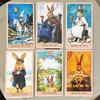 10.3*6cm Rabbit Tarot Deck 78 Watercolor Cards Cute Divination Cards Rider Waite Style