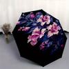 Floral Design Elegant Pattern Theme 8 Bone Hand Automatic Folding Umbrella, Compact and Portable Design, A Perfect Gift for Birthday, Christ